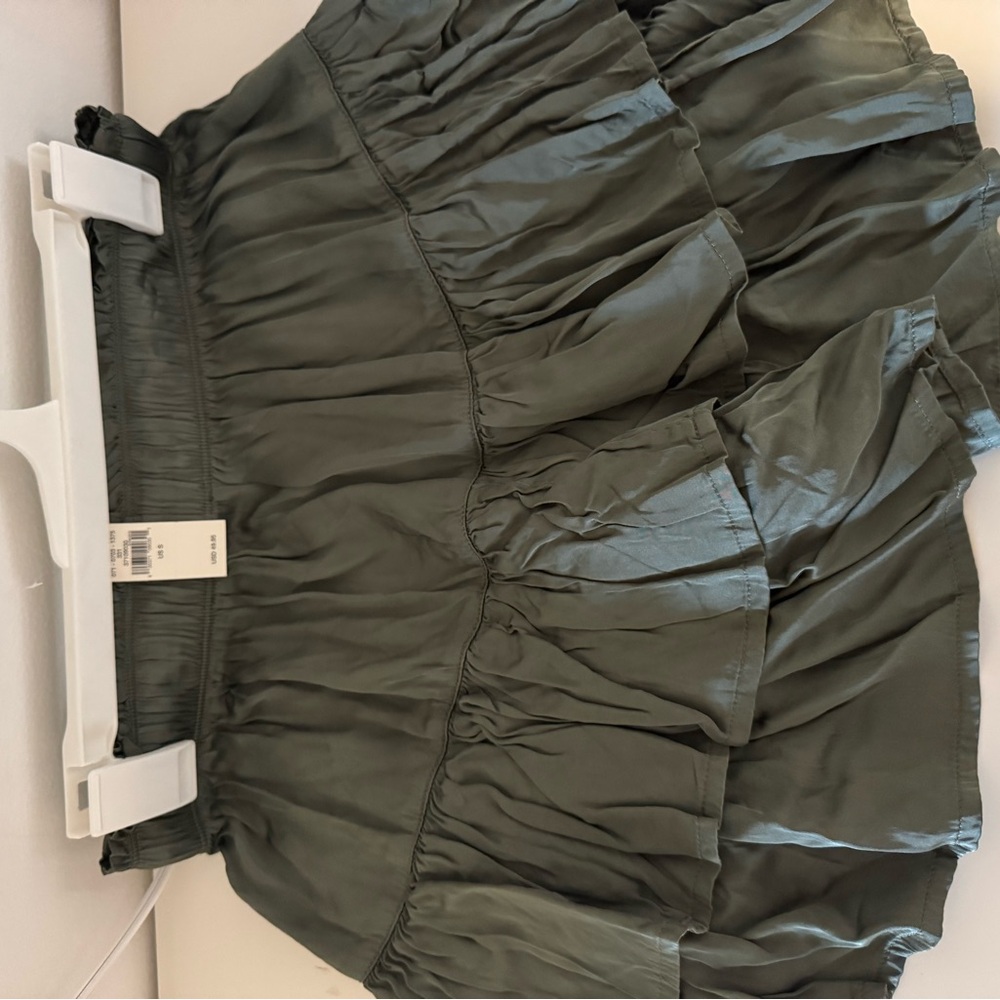 aerie Olive Green Tiered Mini Skirt